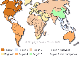 Regiones del DVD en el mundo.