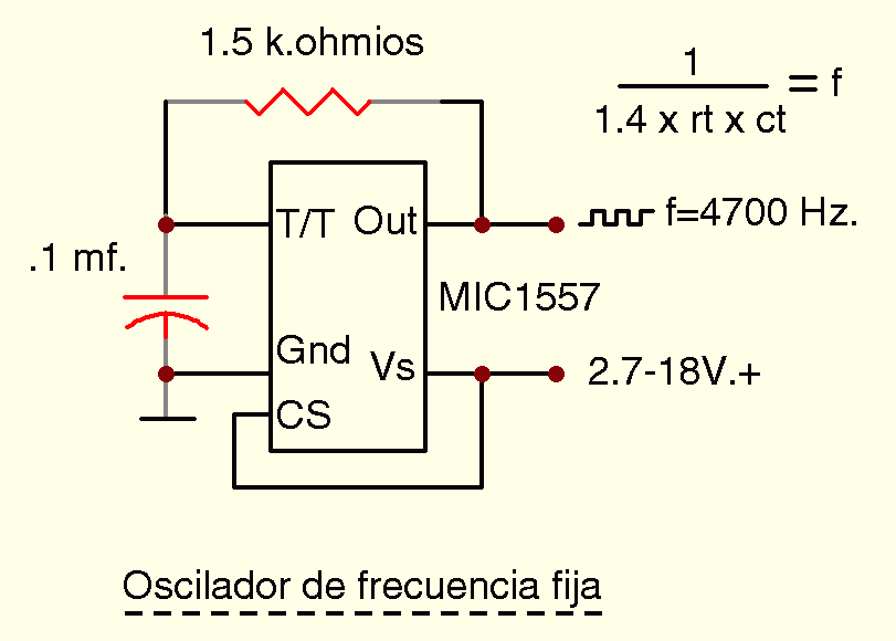 Circuito del oscilador de frecuencia fija